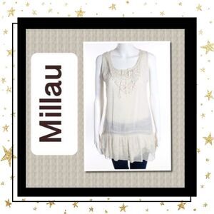 Millau Sleeveless Embellished Top Tunic M Medium